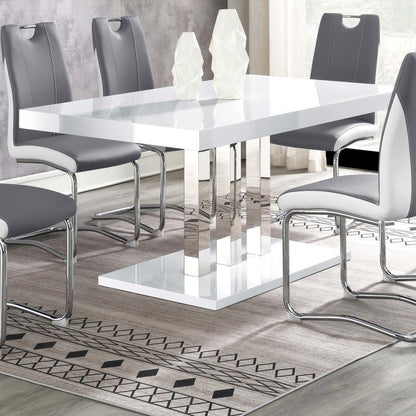 Brooklyn - Rectangular Dining Table - White High Gloss CoasterEssence