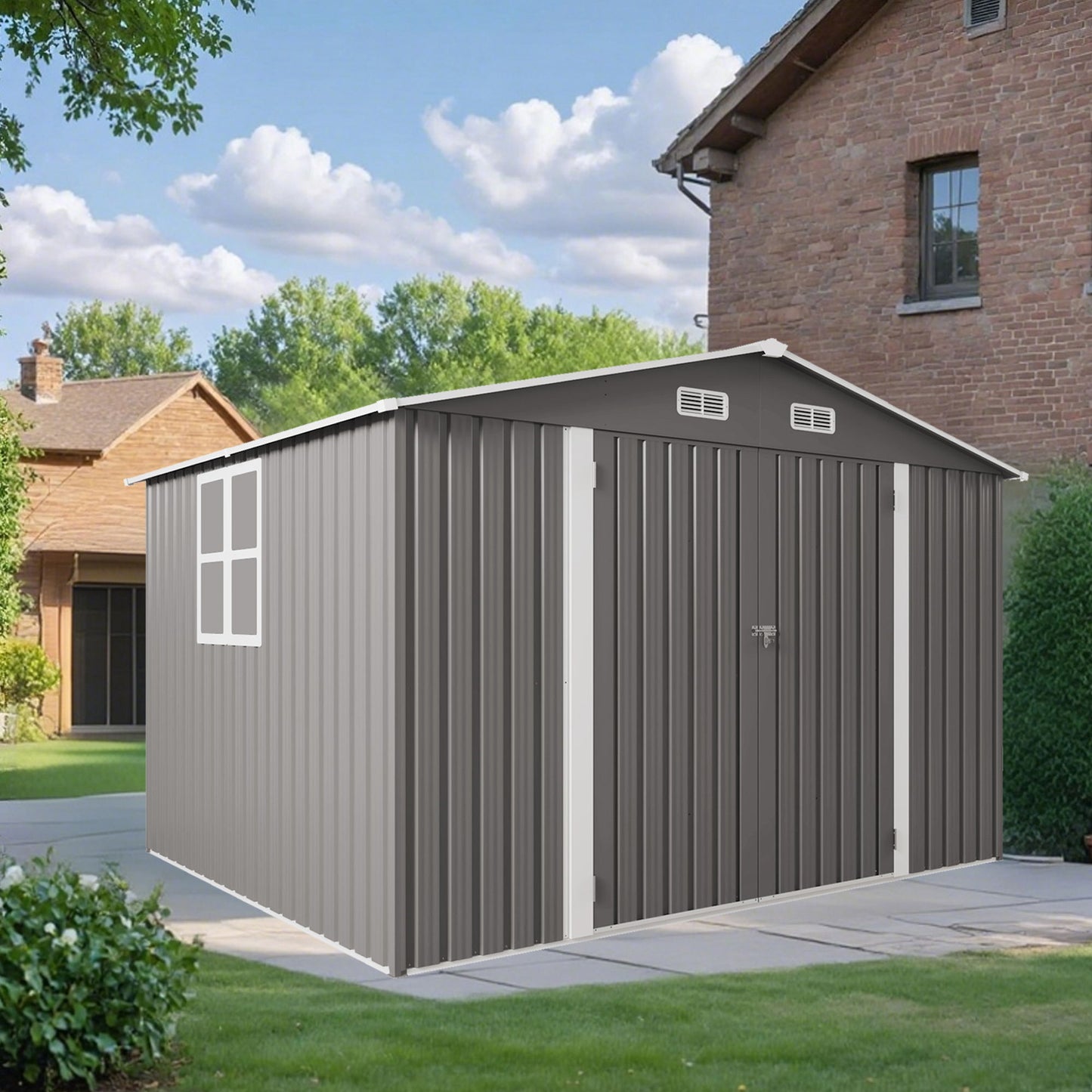 Large Outdoor Storage Shed With Lockable Door, Air Vent Daily Nest