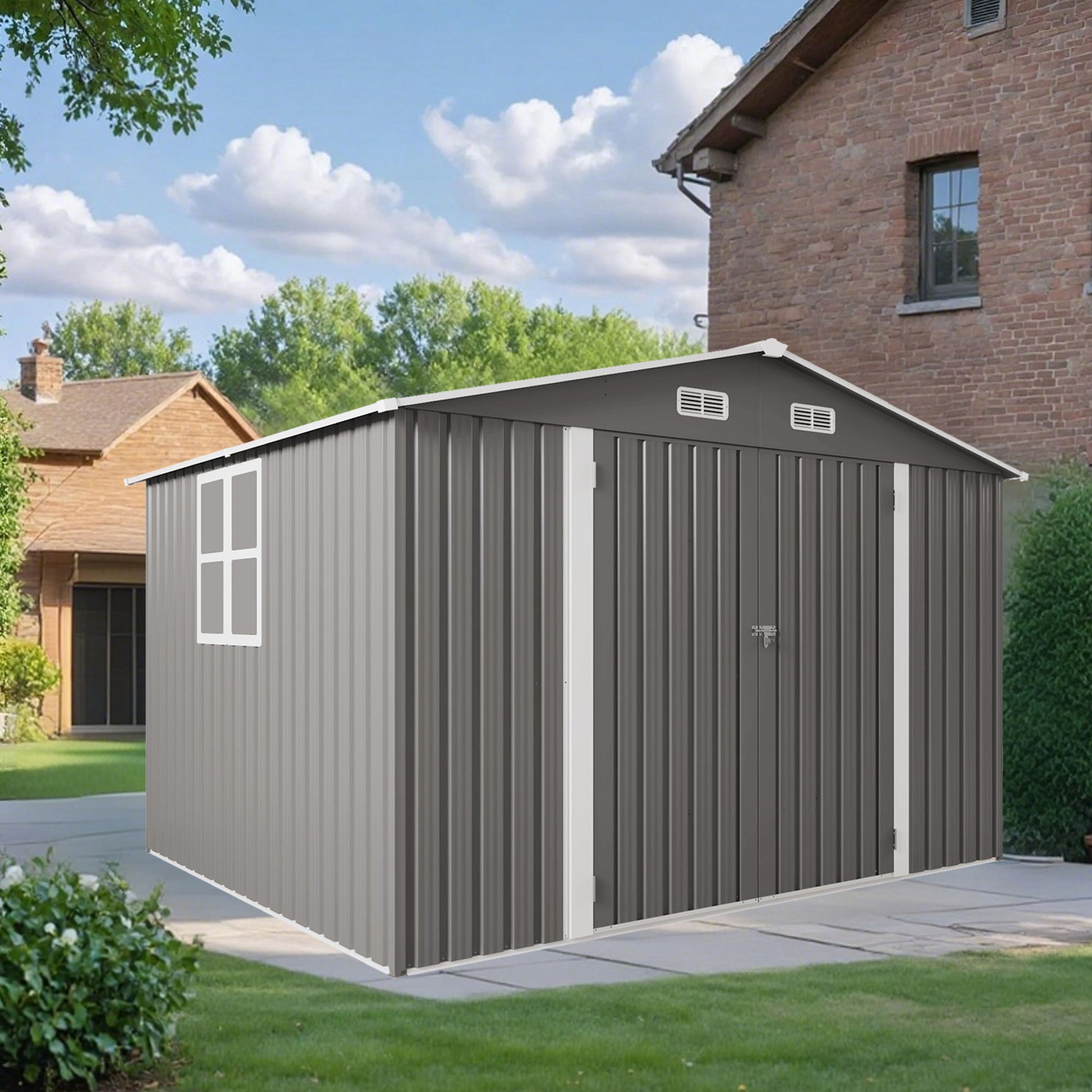 Large Outdoor Storage Shed With Lockable Door, Air Vent Daily Nest