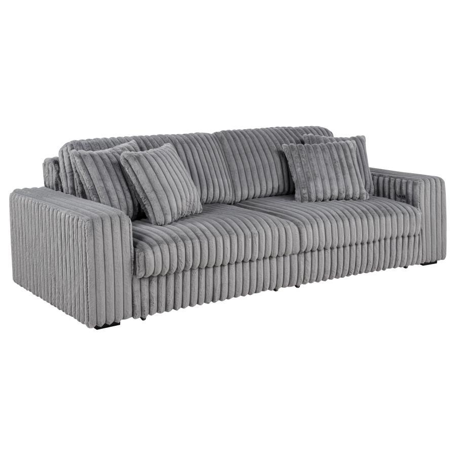 Jacana - Corduroy Upholstered Dual Power Chaise Sofa Coaster Fine Furniture