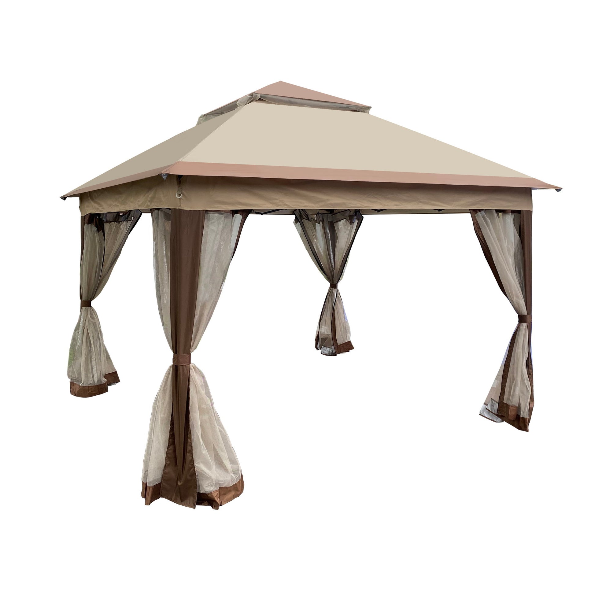 Outdoor Pop Up Gazebo Canopy With 2 Tier Soft Top And Removable Zipper Netting Home Essentials