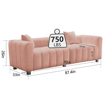 Modern 3 Seater Sofa With 2 Pillows Home Essentials