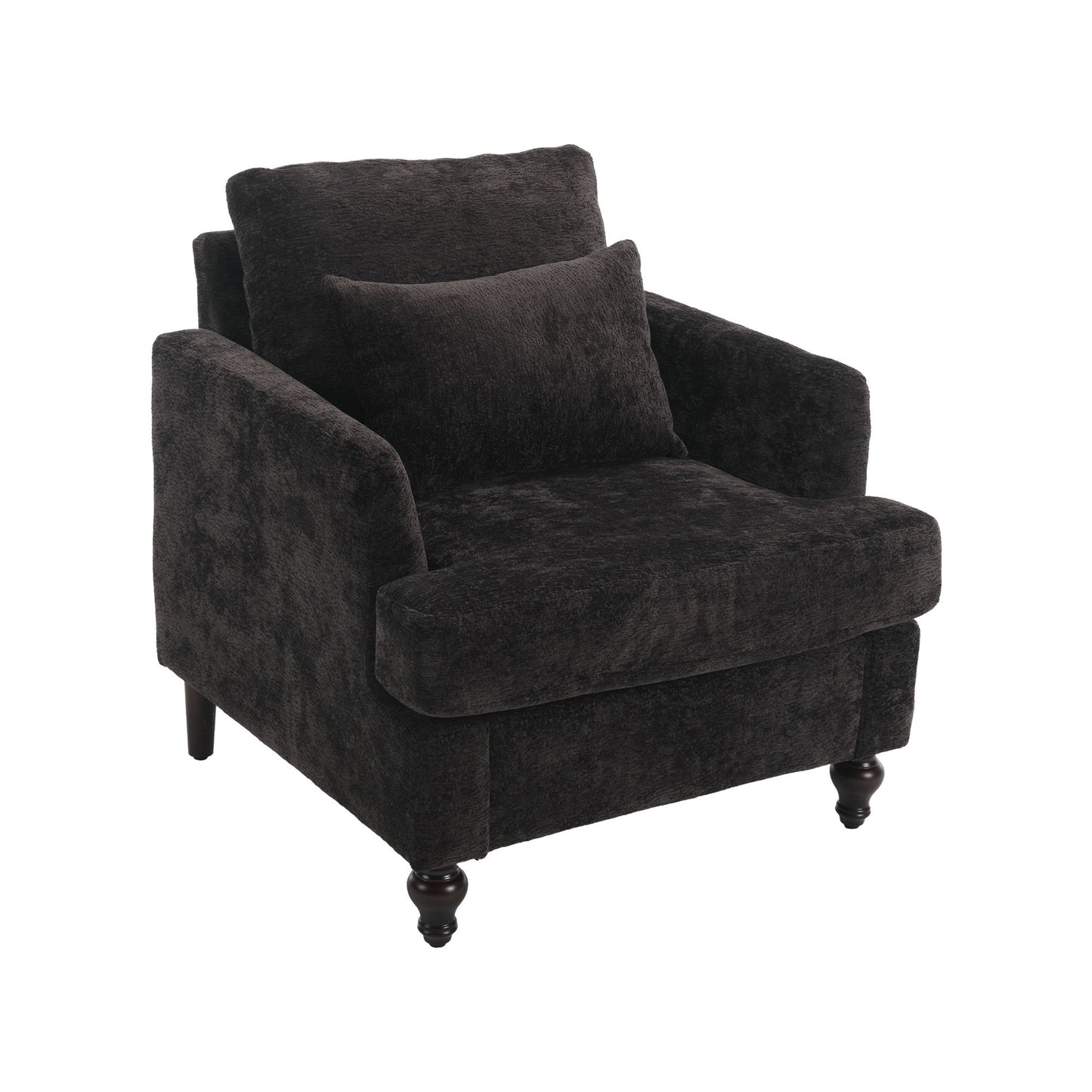 Modern Mid Century Wood Frame Armchair With Tufted Design Home Essentials