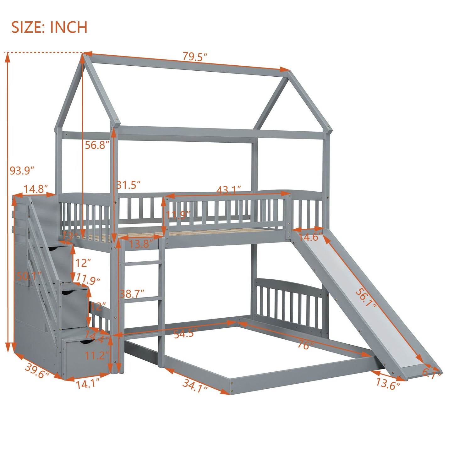 House Bunk Bed With Slide DreamHaus