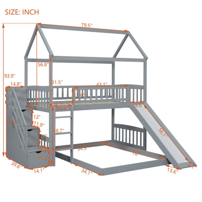House Bunk Bed With Slide DreamHaus
