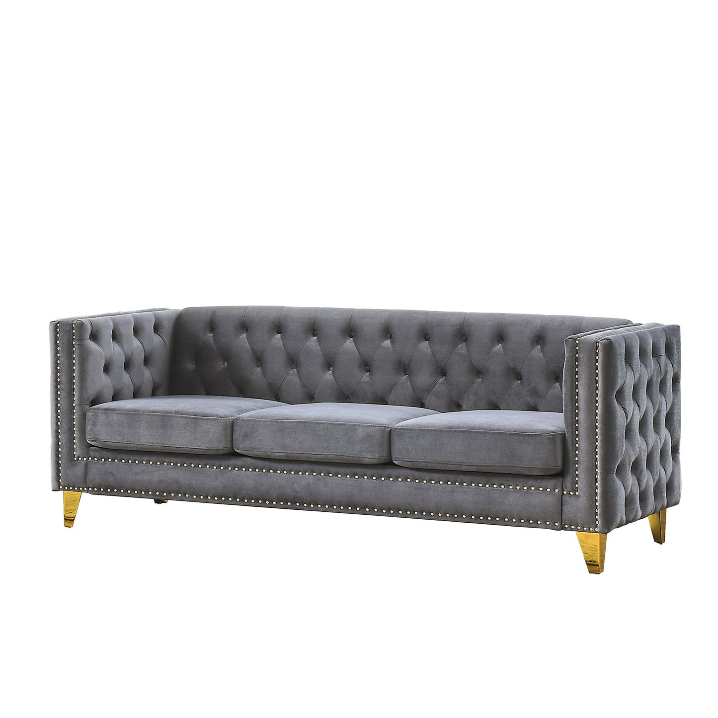 Upholstered Couch Sofa With Button Tufting For Living Room Home Essentials
