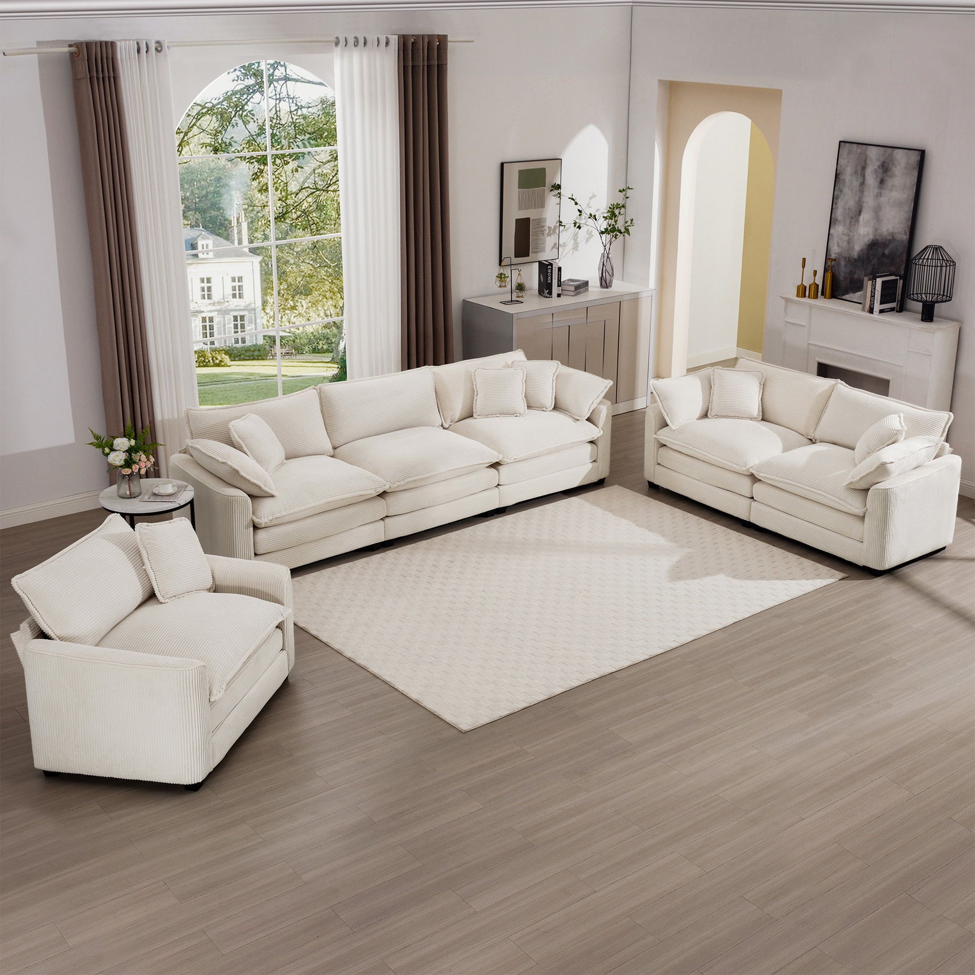 Elegant Oversized Sectional Sofa Set With Deep Seats And Flexible Layout Home Essentials