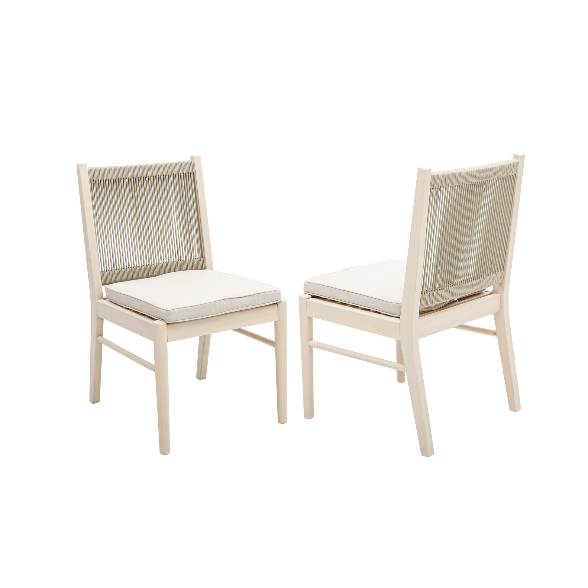 Cordoba - Dining Chair (Set of 2) Comfortable Armless Chairs - Beige Noble House