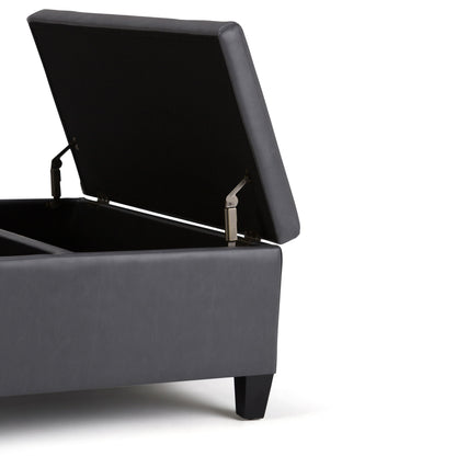 Ellis - Coffee Table Storage Ottoman Contemporary Design Simpli-Home