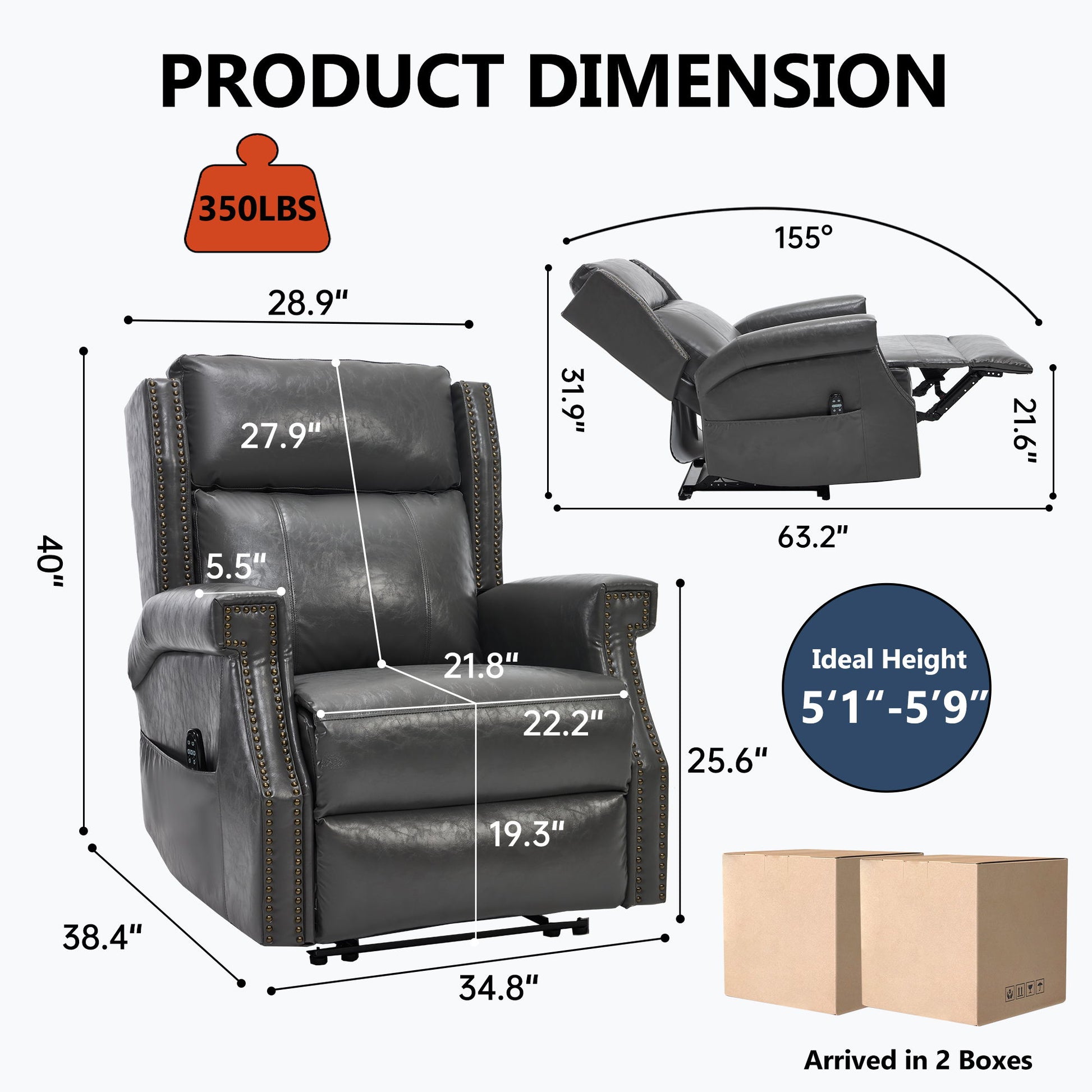Manual Recliner Chair  With Heavy Duty Motion Mechanism, 8 Vibrating Nodes And 3 Massage Modes For Living Room Home Essentials