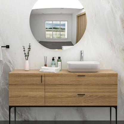 Rectangular Vessel Bathroom Sink, Modern - White Daily Nest