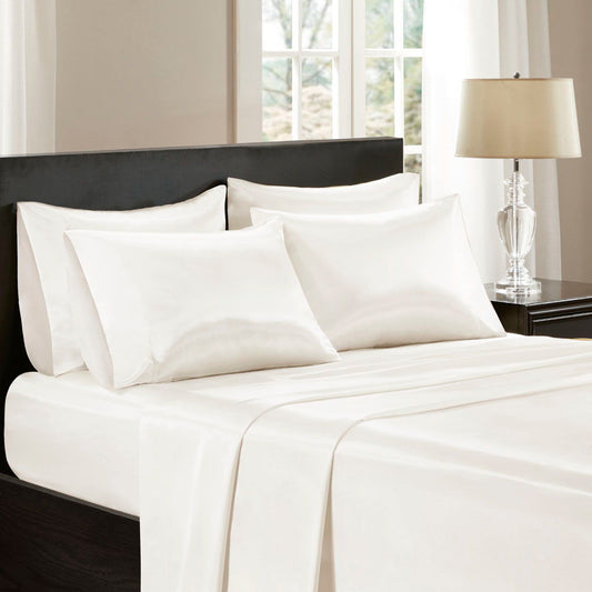 California King Wrinkle - Free Luxurious 6 Piece Sheet Set - Ivory