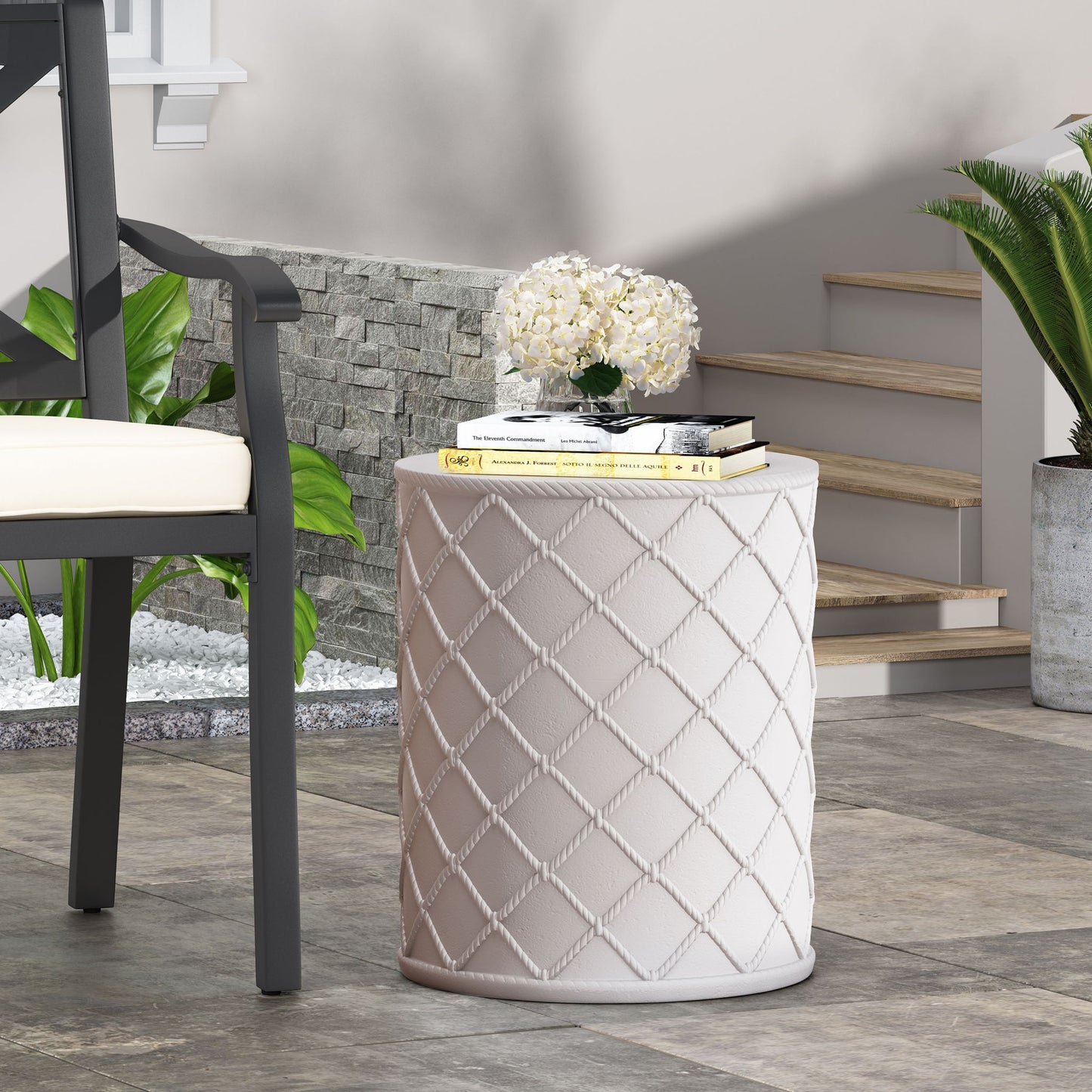 End Table, Outdoor - Antique White Noble House