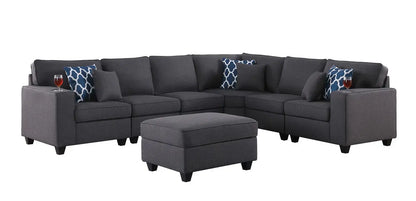 Cooper - Comfort Sectional Sofa With Ottomans And Cupholder Lilola Home