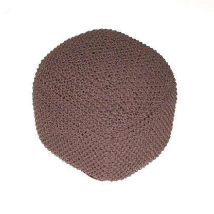 Semi Rounded Pouf, Cable Knitted, Perfect Seating Home Essentials