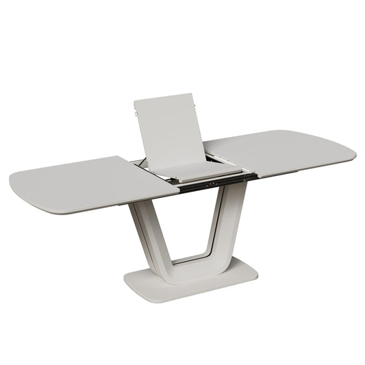 Modern Industrial Style Expandable Dining Table With U Shaped Legs - Antique Gray White Home Essentials