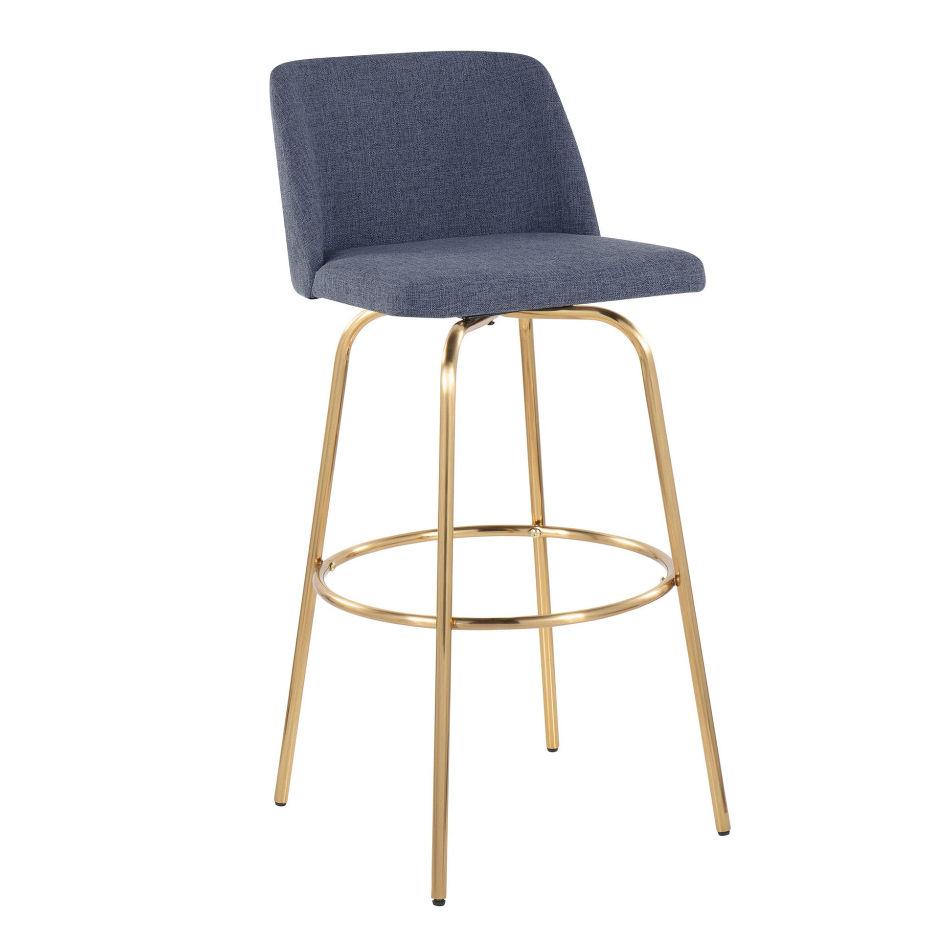 Toriano - Contemporary Fixed Height Barstool With Swivel With Round Footrest (Set of 2) Lumi Source