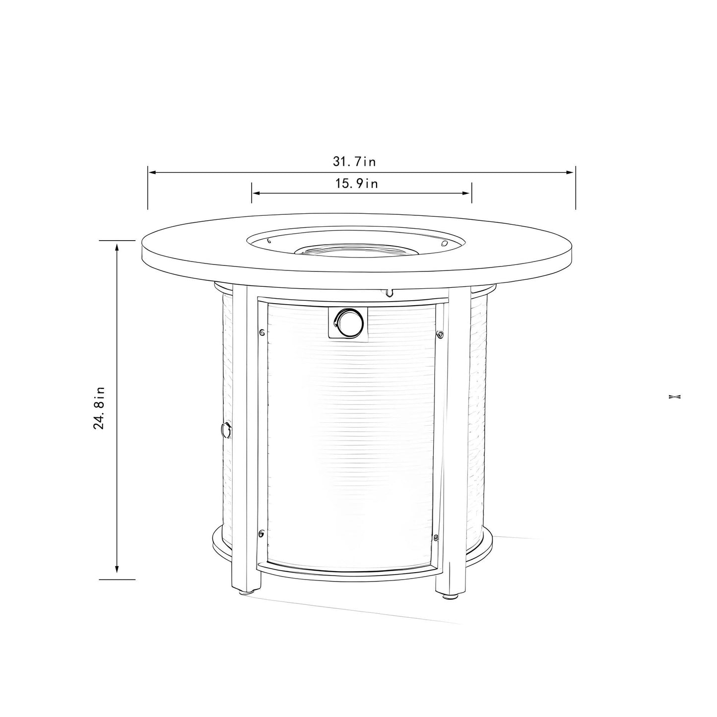 Propane Gas Fire Pit Table, 50000 Btu Round Steel Fire Pit Home Essentials