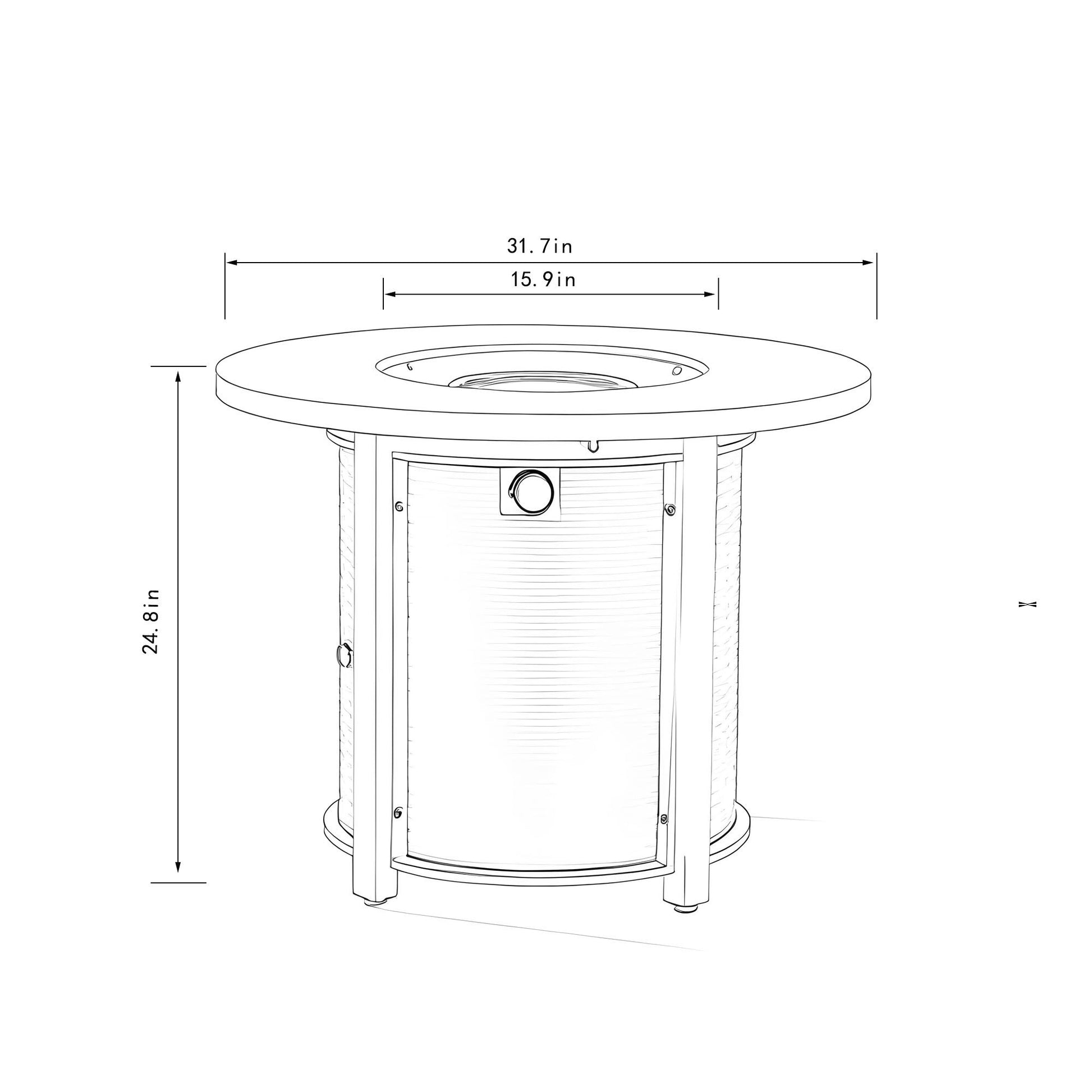 Propane Gas Fire Pit Table, 50000 Btu Round Steel Fire Pit Home Essentials