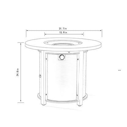 Propane Gas Fire Pit Table, 50000 Btu Round Steel Fire Pit Home Essentials