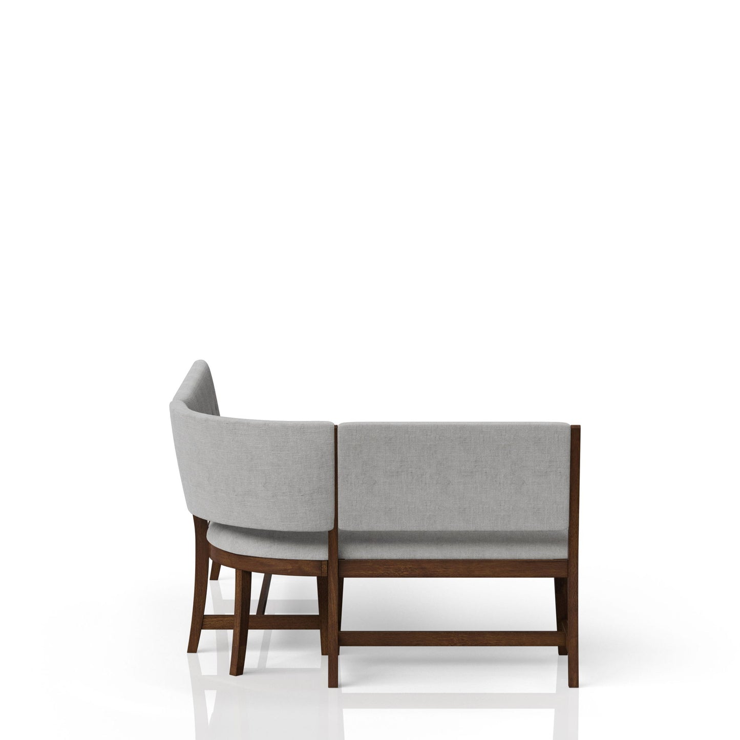Curved Dining Bench Mid Century Modern Upholstered Curved Bench - Beige Bernards Furniture