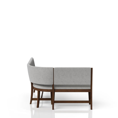 Curved Dining Bench Mid Century Modern Upholstered Curved Bench - Beige Bernards Furniture