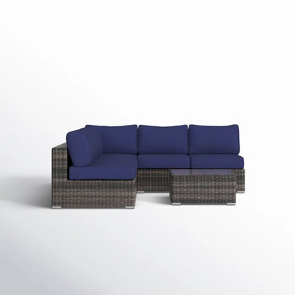 Seating Set With Cushions Handcrafted Wicker Design LSI Patio Furniture