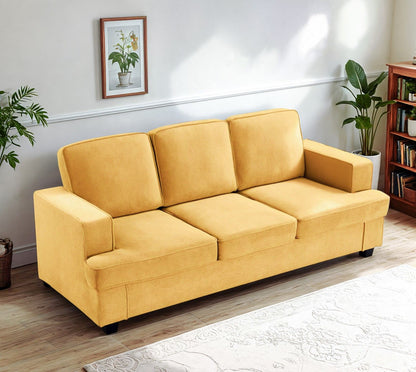 Modern Sofa, Comfortable 3 Seater Couch With Deep Seating, Loose Back Cushions, Wide Arms US Pride