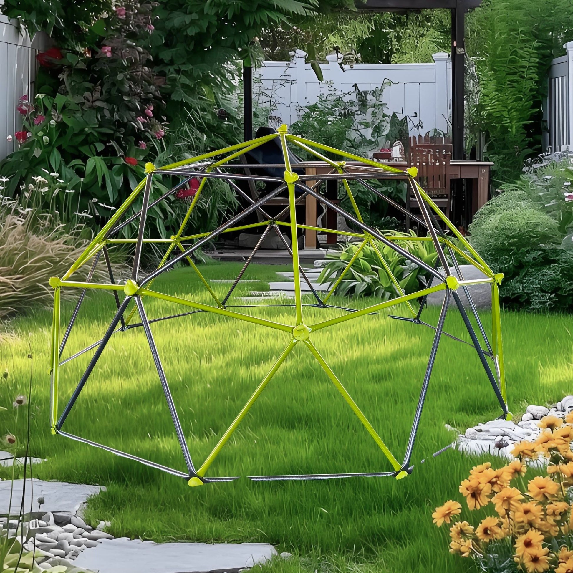 10 Sided Climbing Frame For Outdoor Playground With Colorful Climbing Stones Daily Nest