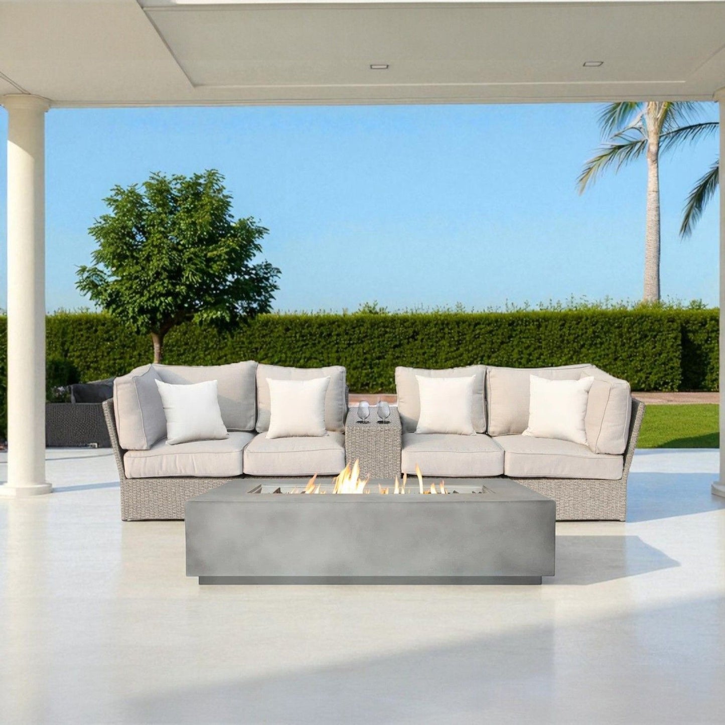 Outdoor Elegance Conversation Set With Fire Pit LSI Patio Furniture