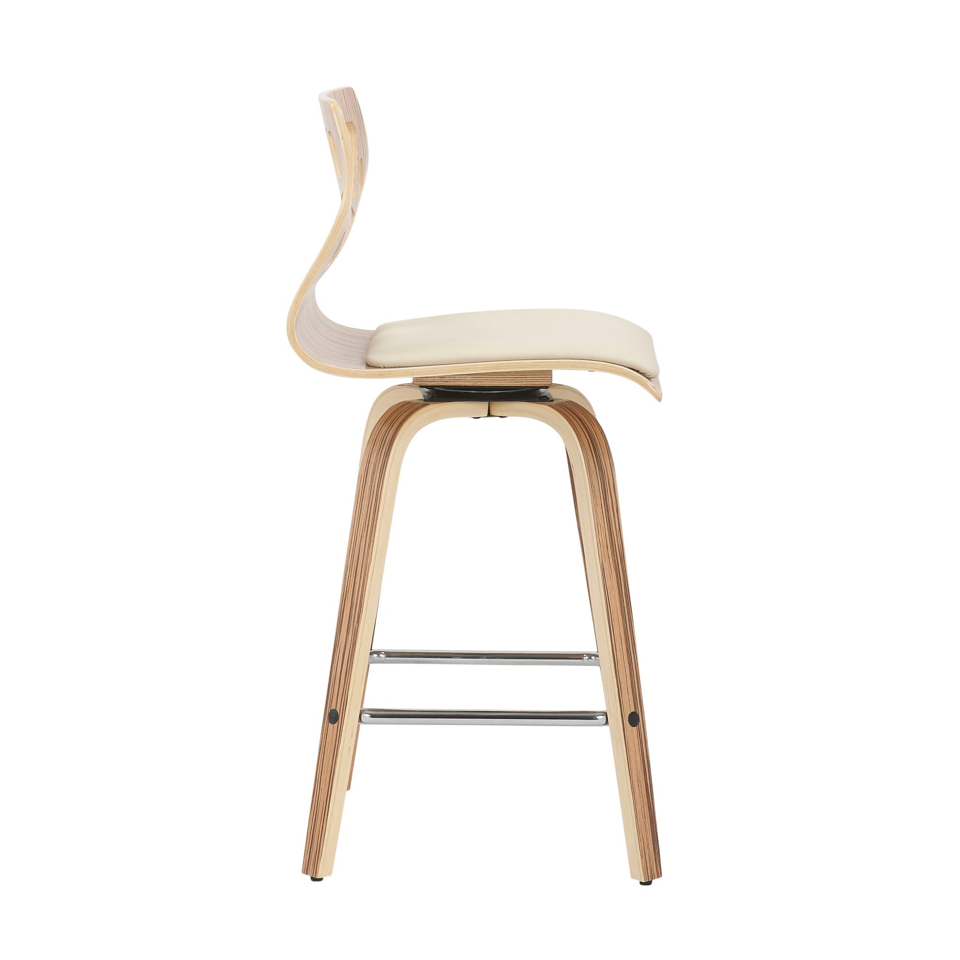 Folia - Mid Century Modern Counter Stool With Footrest (Set of 2) Lumi Source