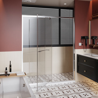 Pivot Shower Door With Handle, 1 / 4" Thick - Chrome Daily Nest
