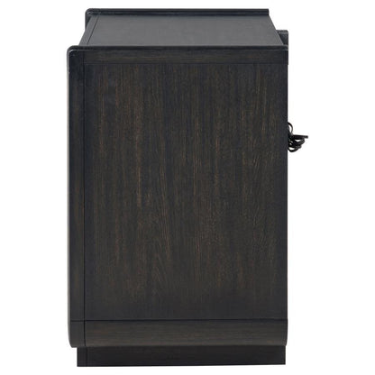 Leandro - 2-Drawer LED Nightstand With USB - Burnished Black Coaster Fine Furniture