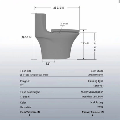1 Piece Toilet With Dual Flush And Soft Closing Seat Daily Nest