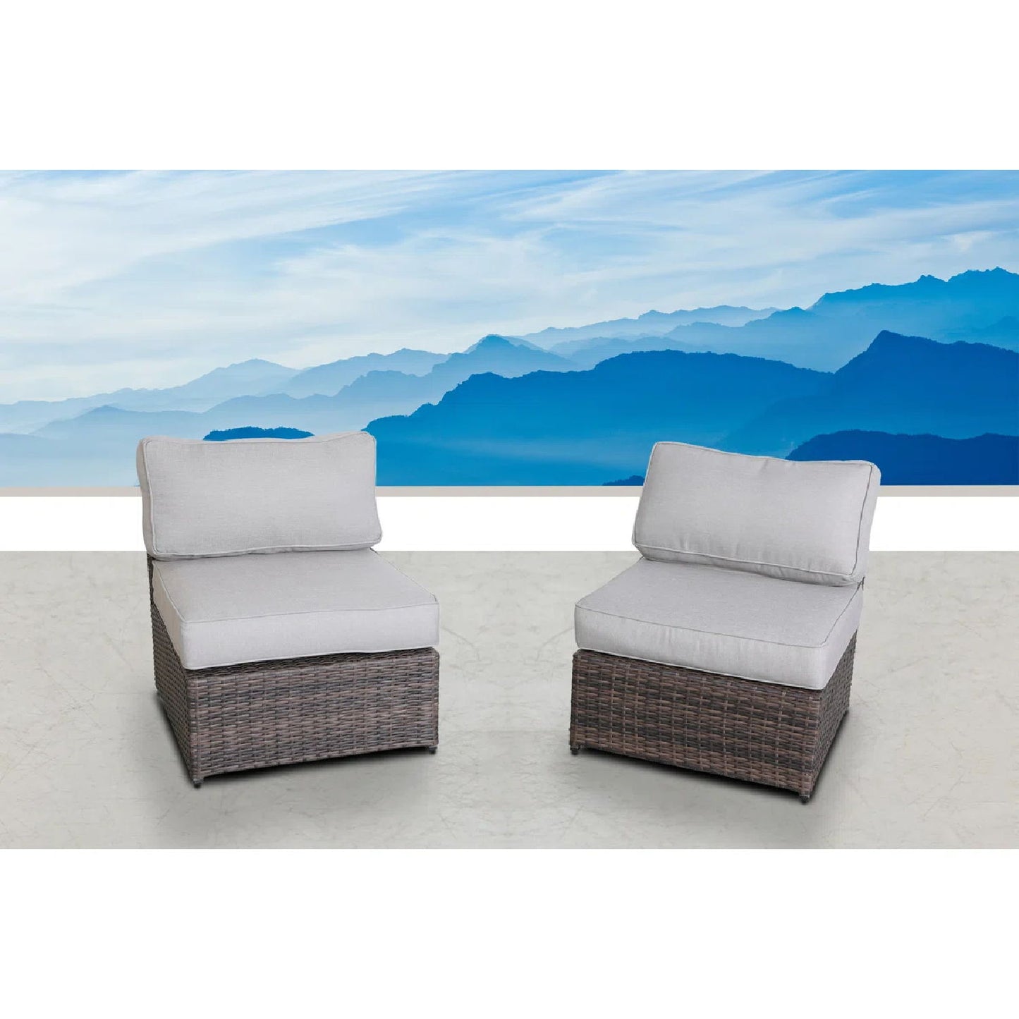 Armless Patio Chair With Cushions LSI Patio Furniture