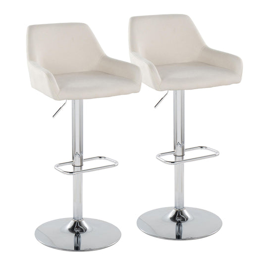 Daniella - Contemporary Adjustable Barstool With Swivel With Rounded Rectangle Footrest (Set of 2) Lumi Source