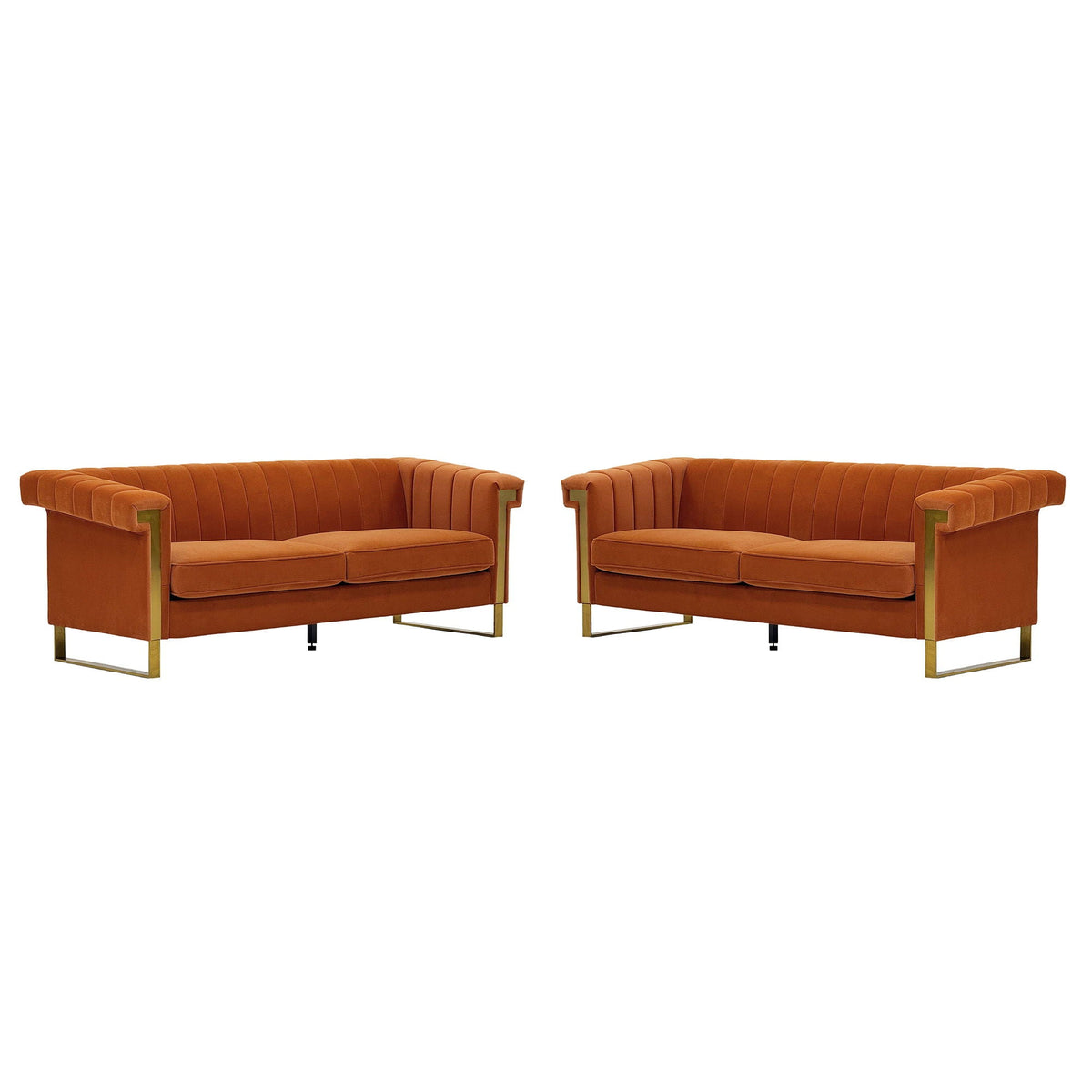 2 Piece Sofa Set With Tufted Back And Deep Seating Home Essentials