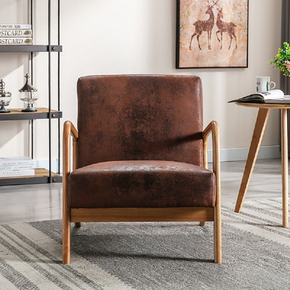 Classic Mid-Century Modern Accent Chairs, Open Framed Armchair With Cushioning US Pride