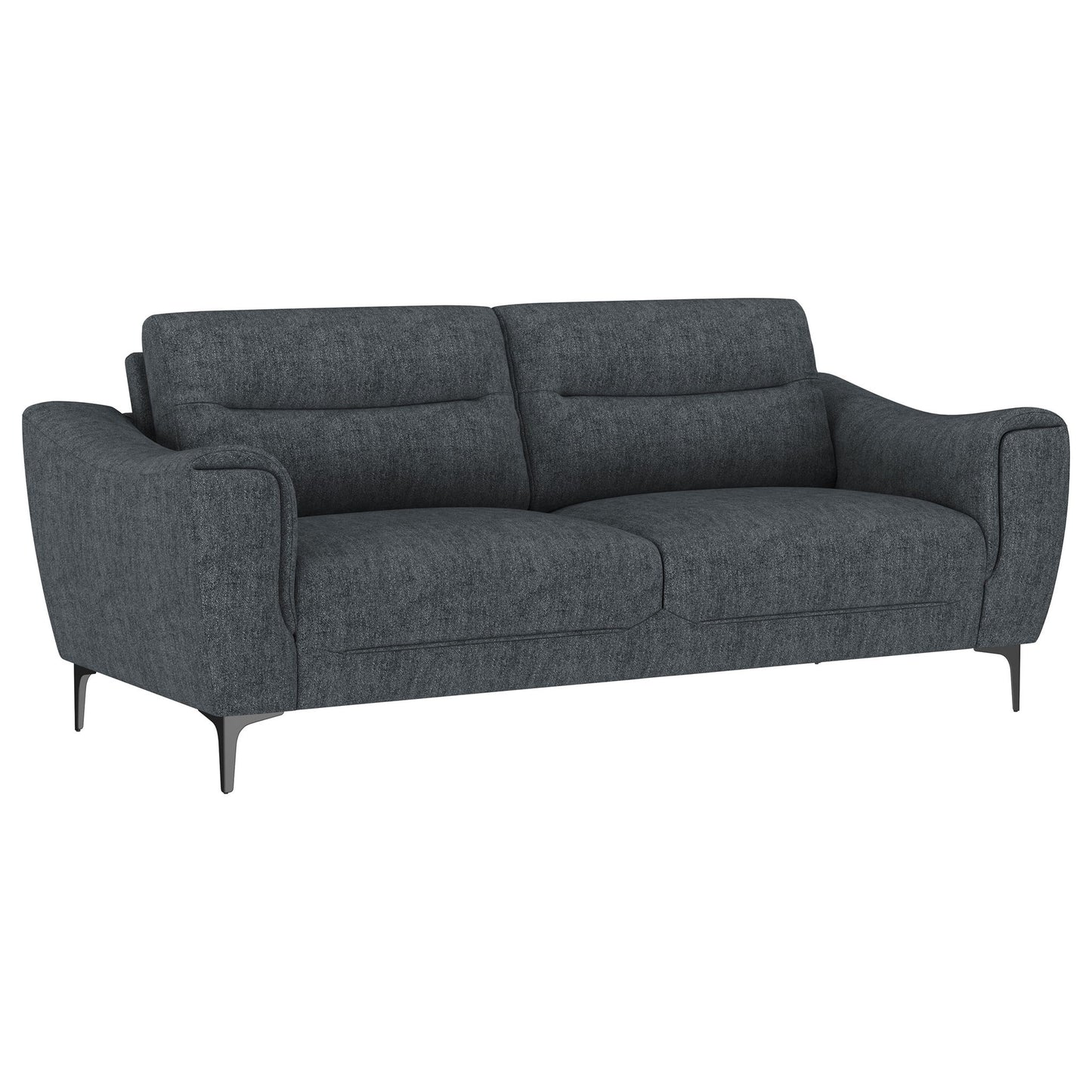 Oberle - 2 Piece Upholstered Sofa Set With Pocket Coil Seating - Charcoal Furniture Max