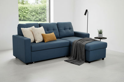 Convertible L Shaped Sectional Sleeper Sofa Bed, Saving Pull Out Couch US Pride