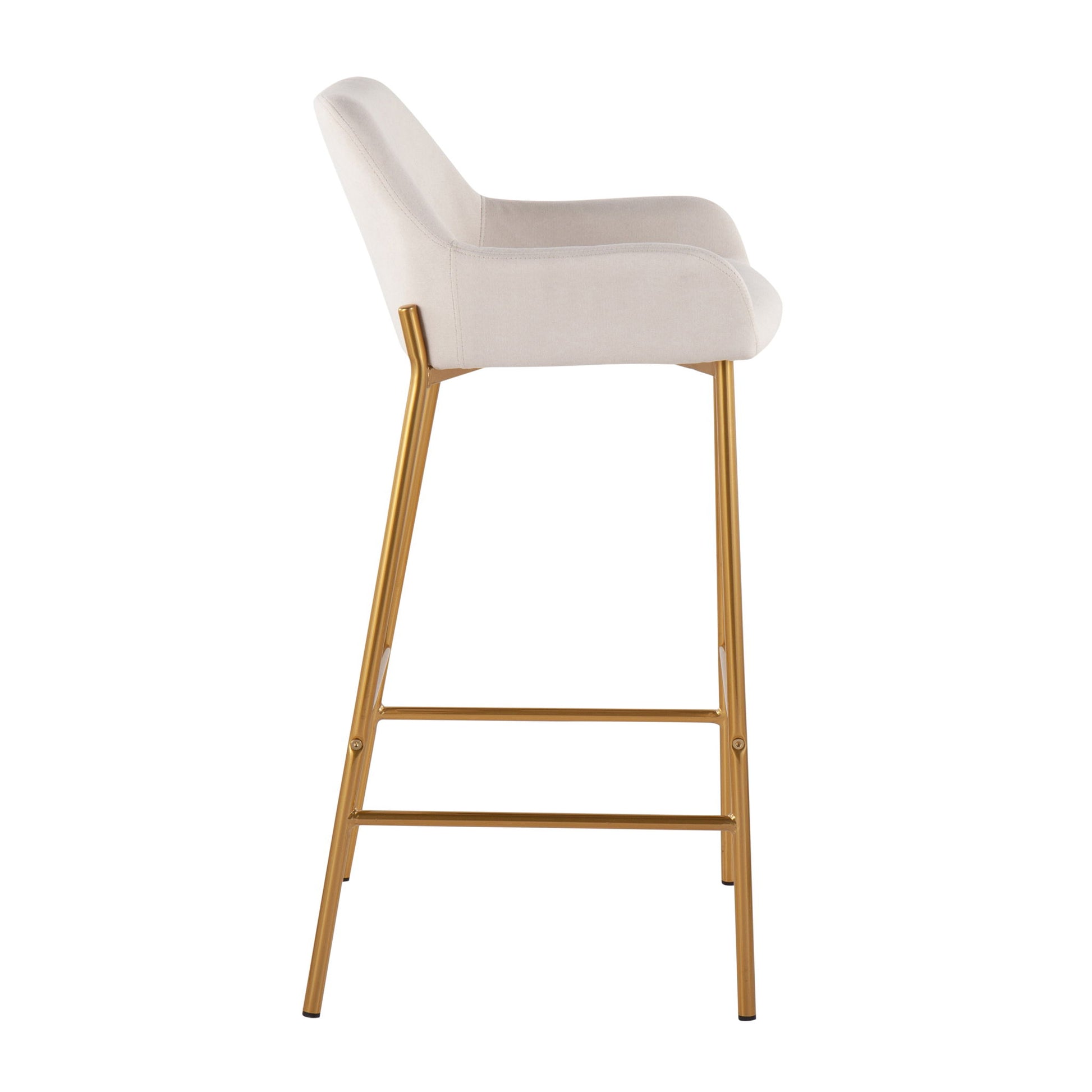 Daniella - Contemporary / Glam Fixed Height Bar Stool (Set of 2) Lumi Source