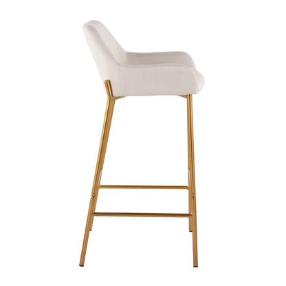 Daniella - Contemporary / Glam Fixed Height Bar Stool (Set of 2) Lumi Source