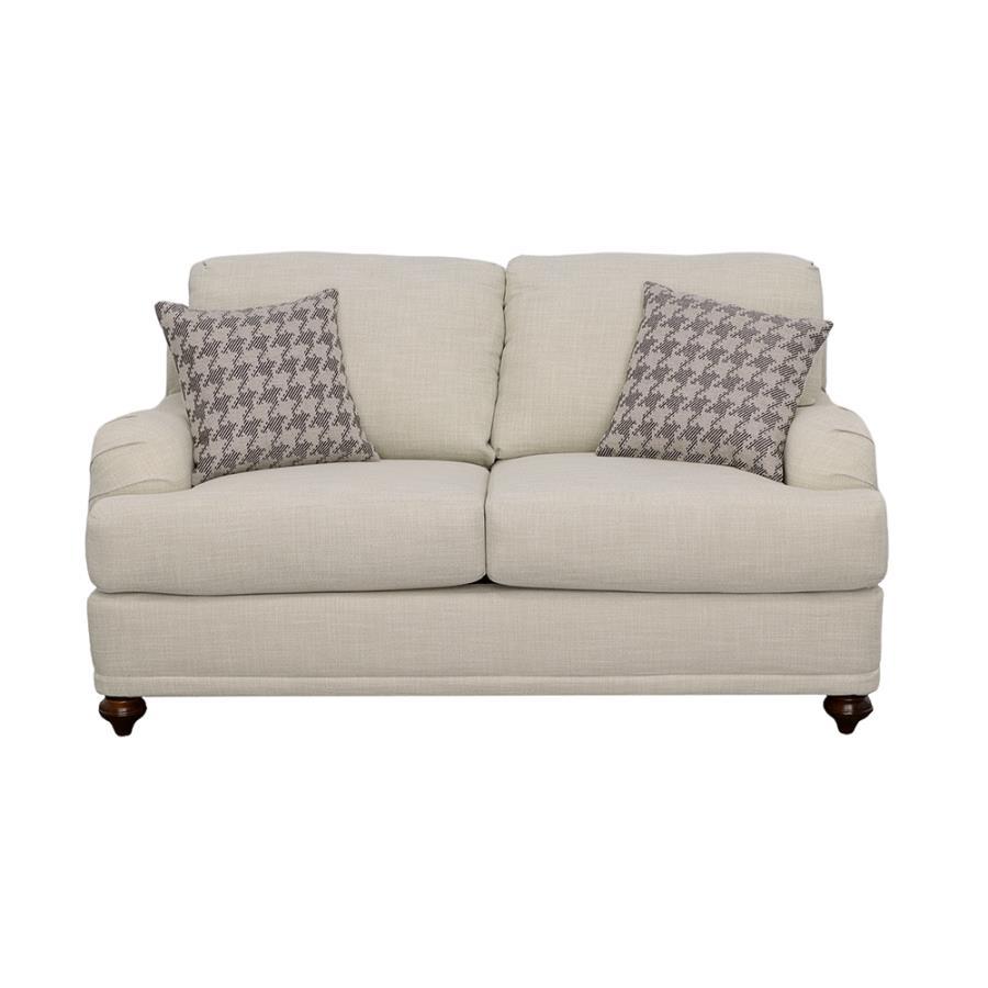 Glenn - Upholstered English Arm Loveseat - Light Gray CoasterElevations