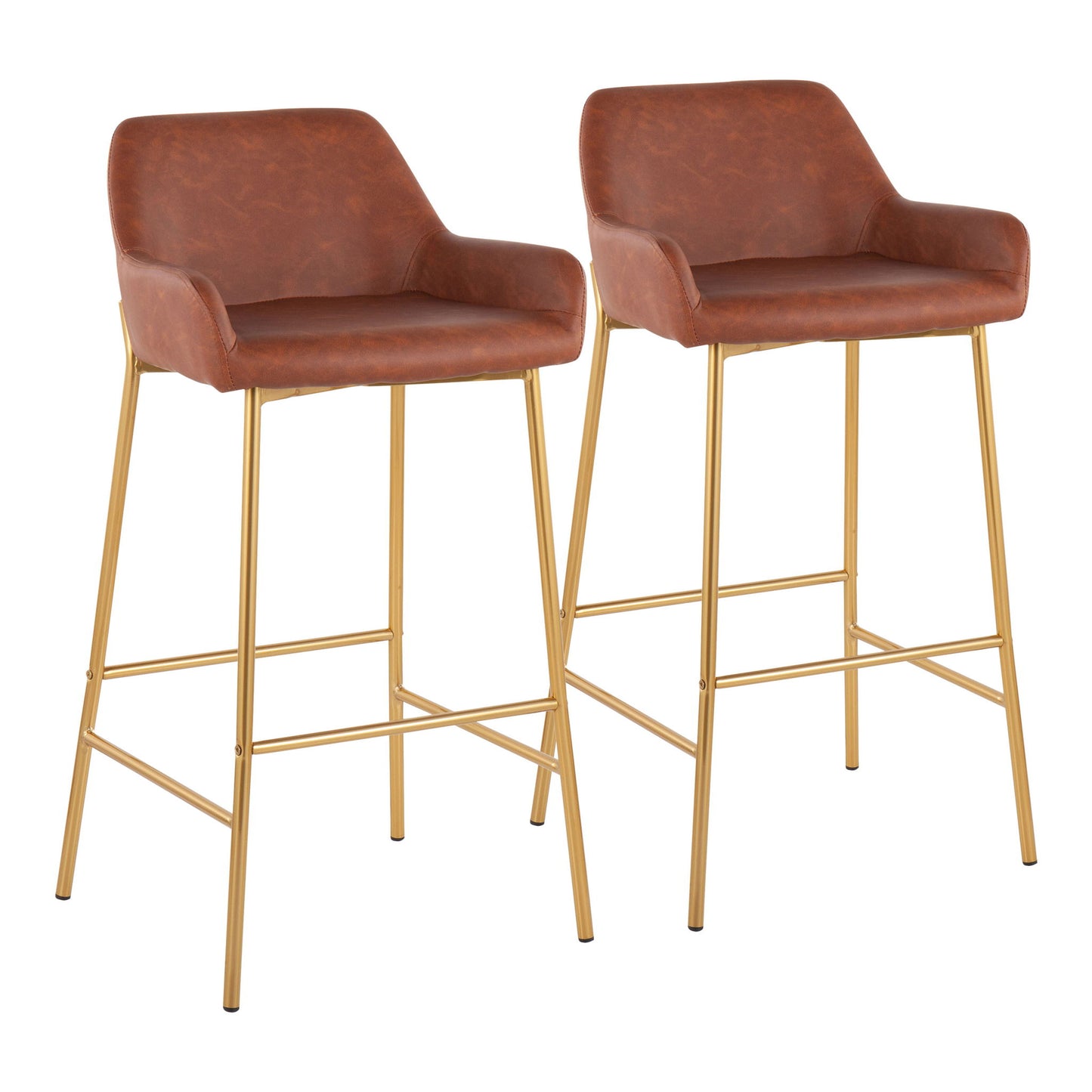 Daniella - Contemporary / Glam Fixed Height Bar Stool (Set of 2) Lumi Source
