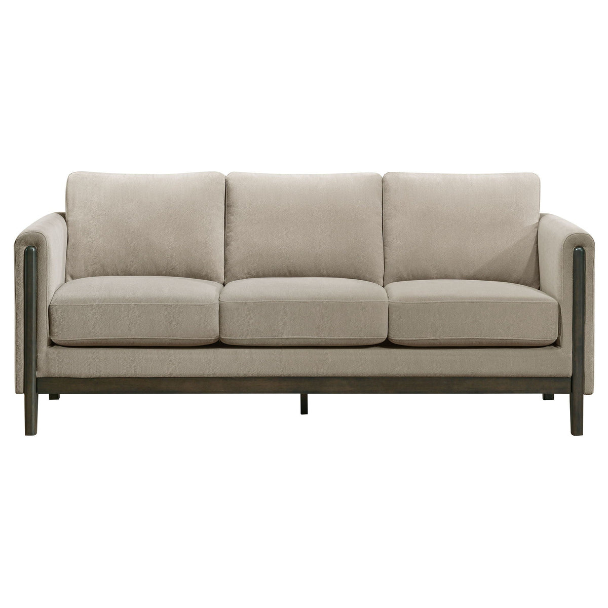 Fisher - Upholstered Panel Arm Sofa - Taupe Furniture Max
