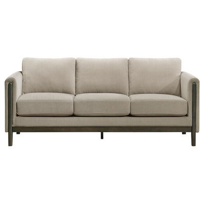 Fisher - Upholstered Panel Arm Sofa - Taupe Furniture Max