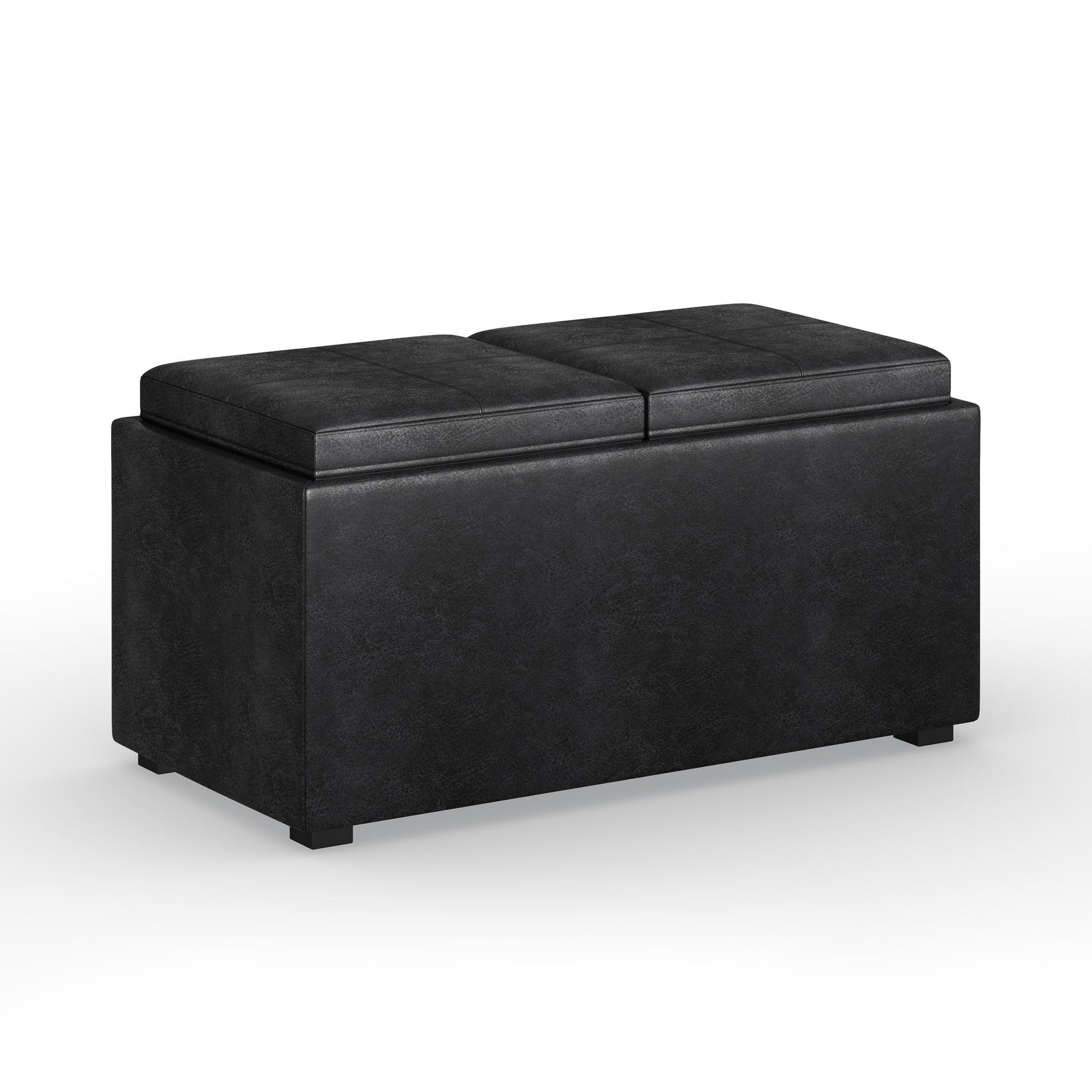 Avalon - 5 Piece Storage Ottoman - Distressed Black Simpli-Home