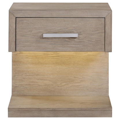 Kenora - 1-Drawer Nightstand Bedside Table - Barley Brown Coaster Fine Furniture