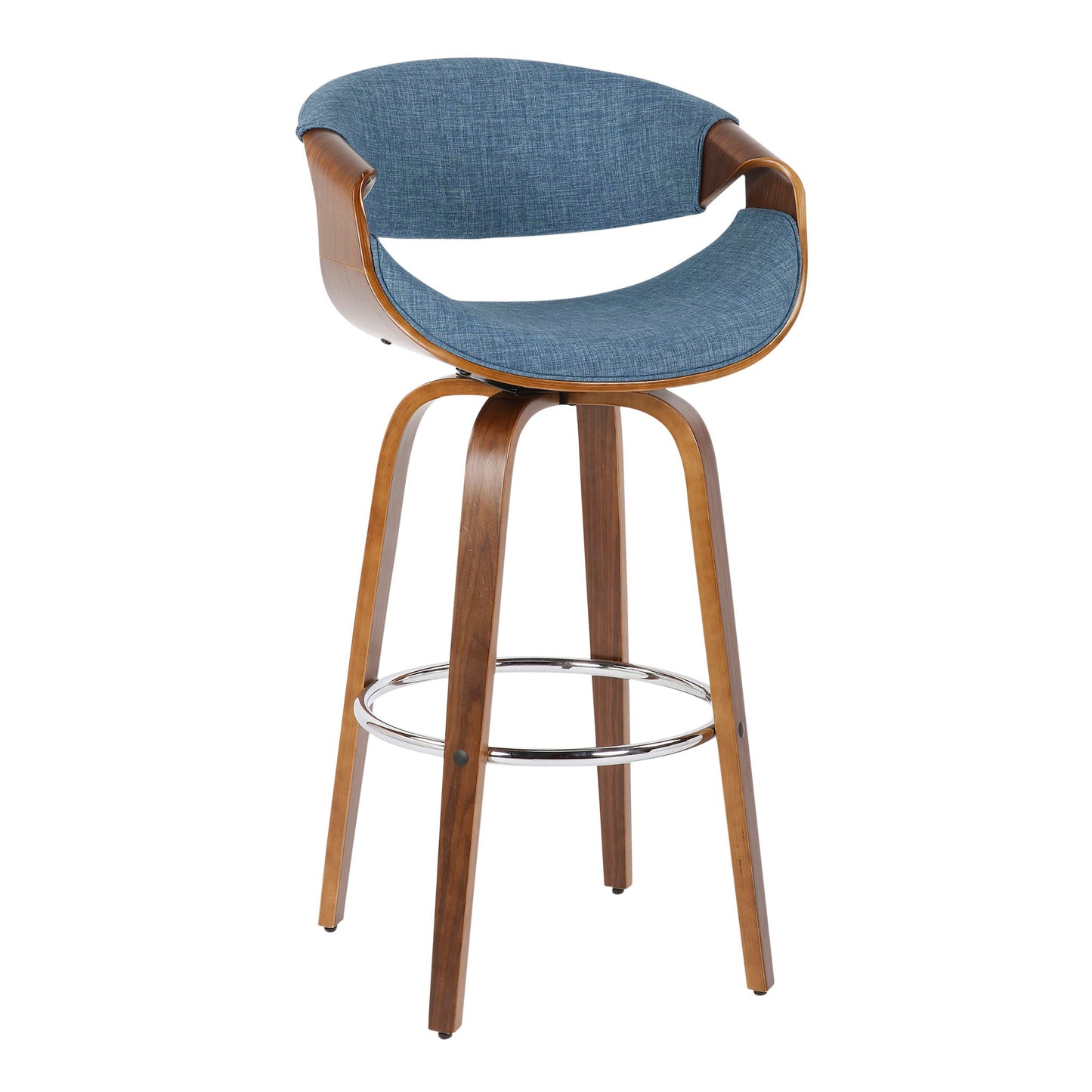 Curvini Mid - Century Modern Fixed Height Barstool With Swivel (Set of 2) Lumi Source
