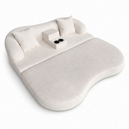 2 In 1 Convertible Sleeper Sofa Bed With Cup Holders Home Essentials